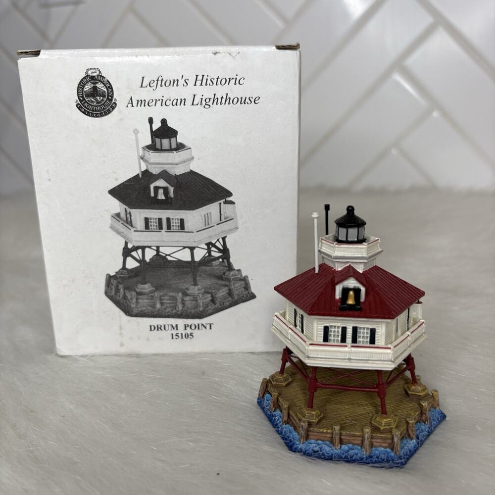 Lefton Historic American Lighthouse Drum Point 1883 Solomon Island MD Figurine